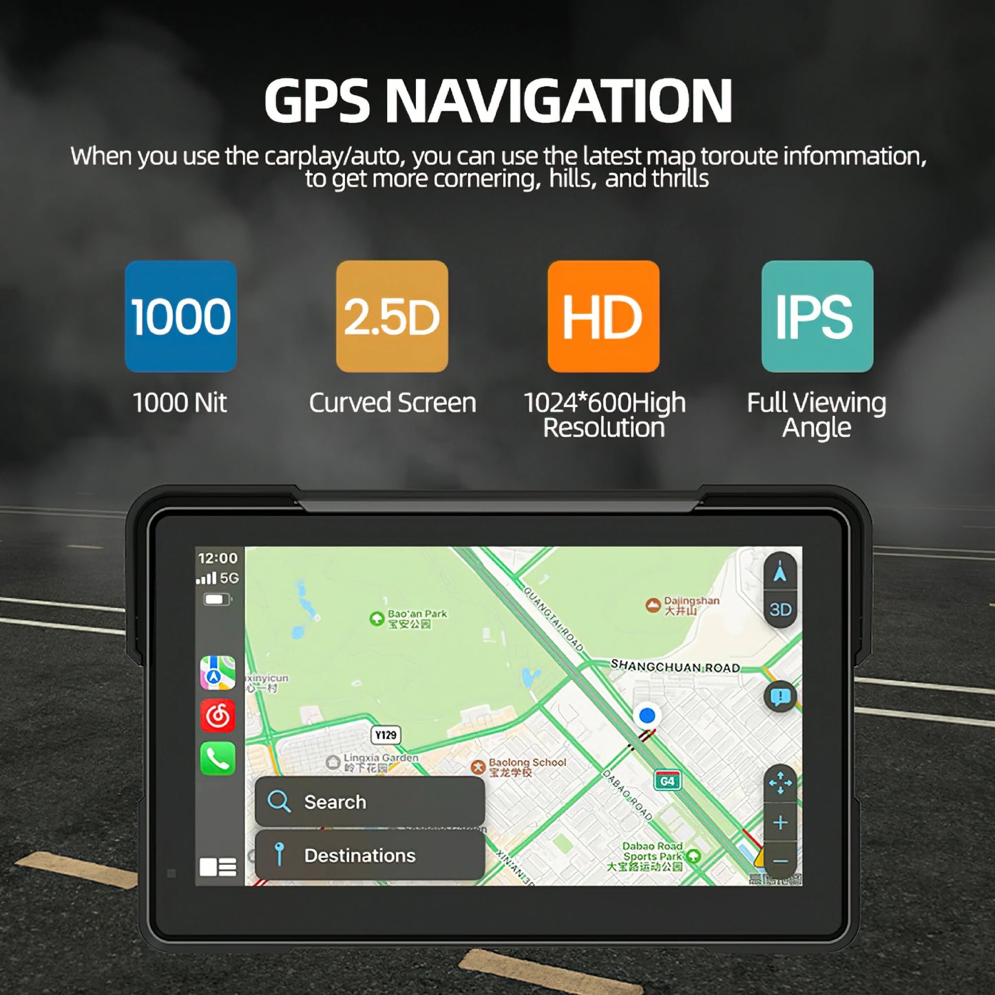 7"IPS Motorcycle Smart Digital Display