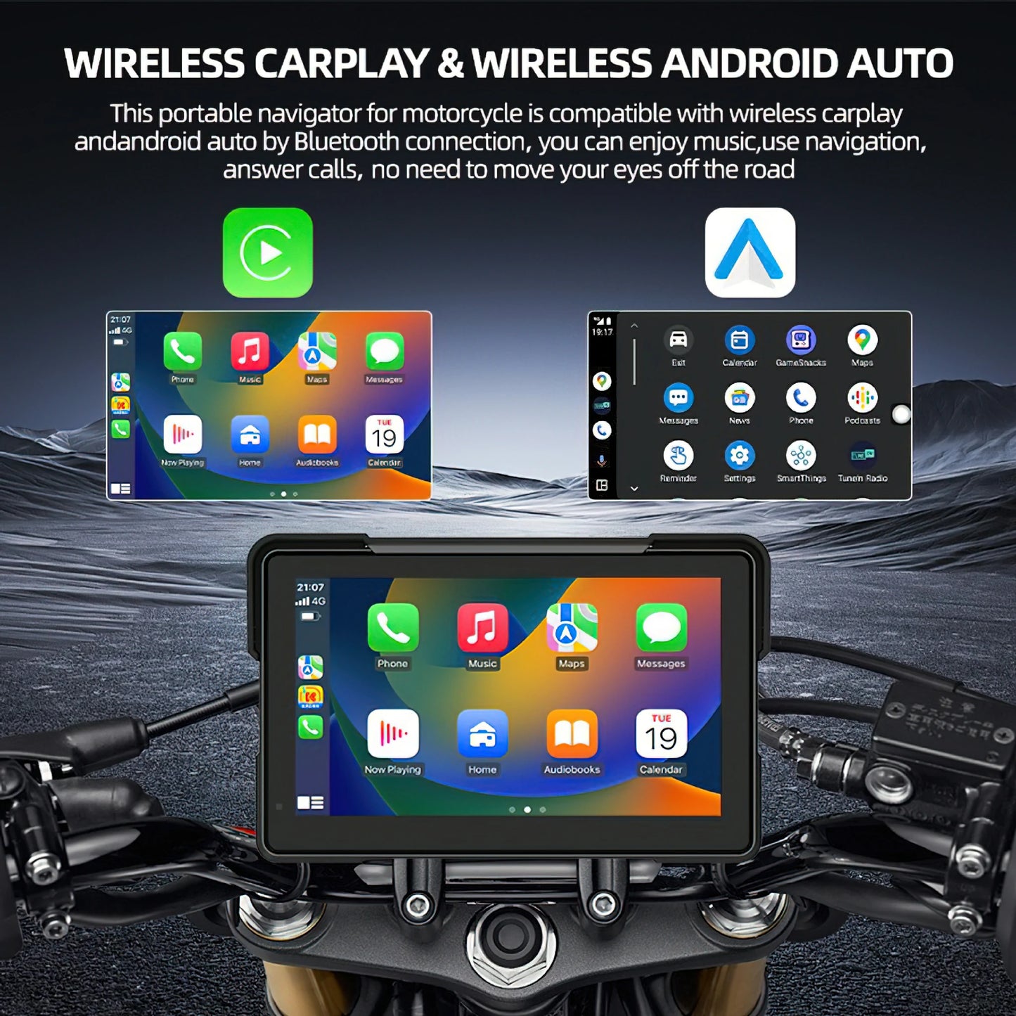7"IPS Motorcycle Smart Digital Display