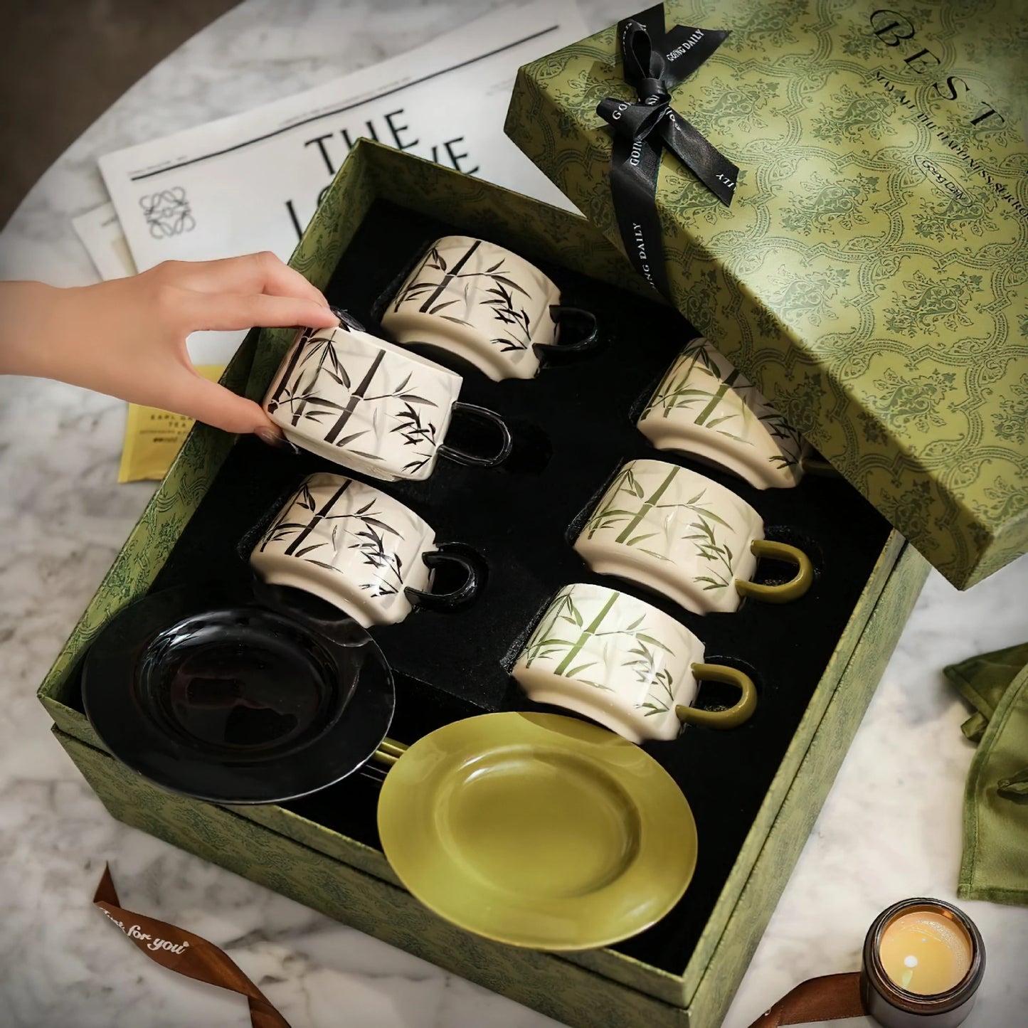 Bamboo Coffee Mug & Cup Saucer Set
