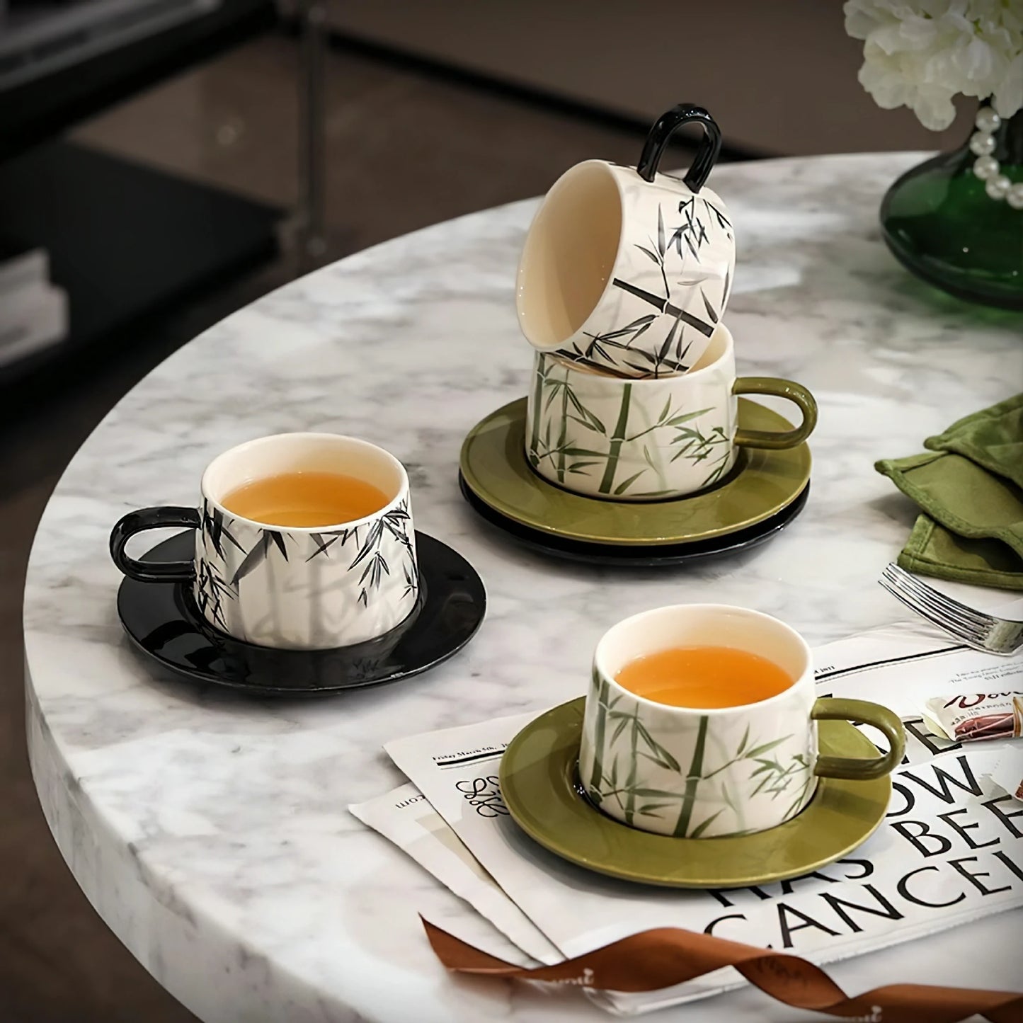 Bamboo Coffee Mug & Cup Saucer Set