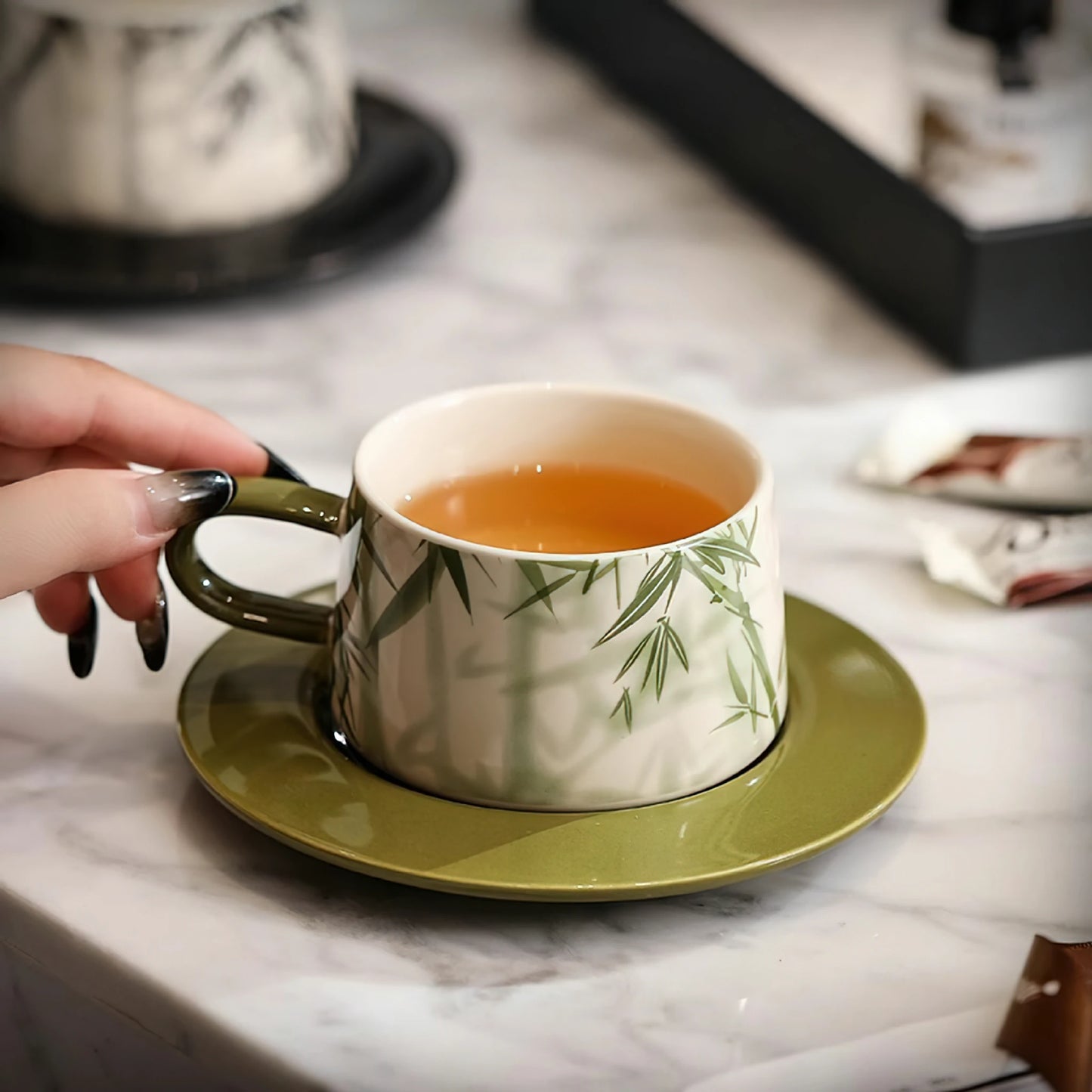 Bamboo Coffee Mug & Cup Saucer Set
