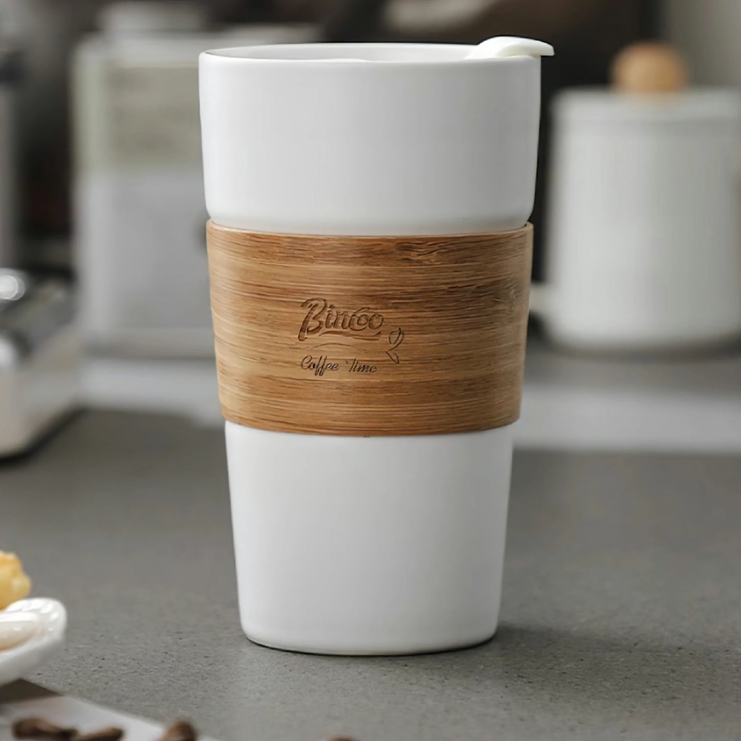 Bamboo Sleeve Ceramic Infusing Coffee Mug