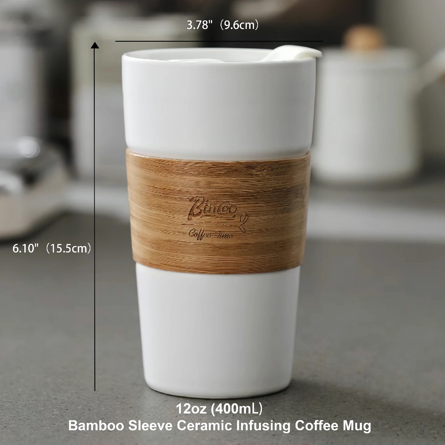 Bamboo Sleeve Ceramic Infusing Coffee Mug
