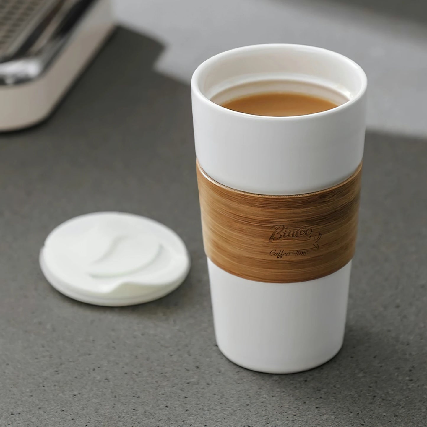 Bamboo Sleeve Ceramic Infusing Coffee Mug