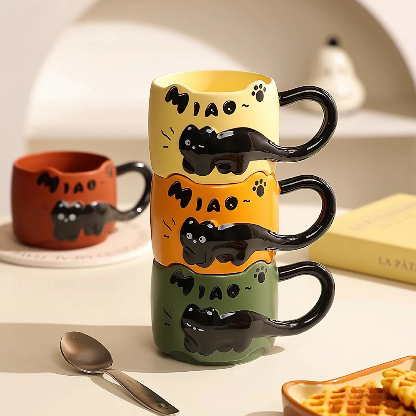 Ceramic Coffee Mug Cat Creative Cute Gift Set