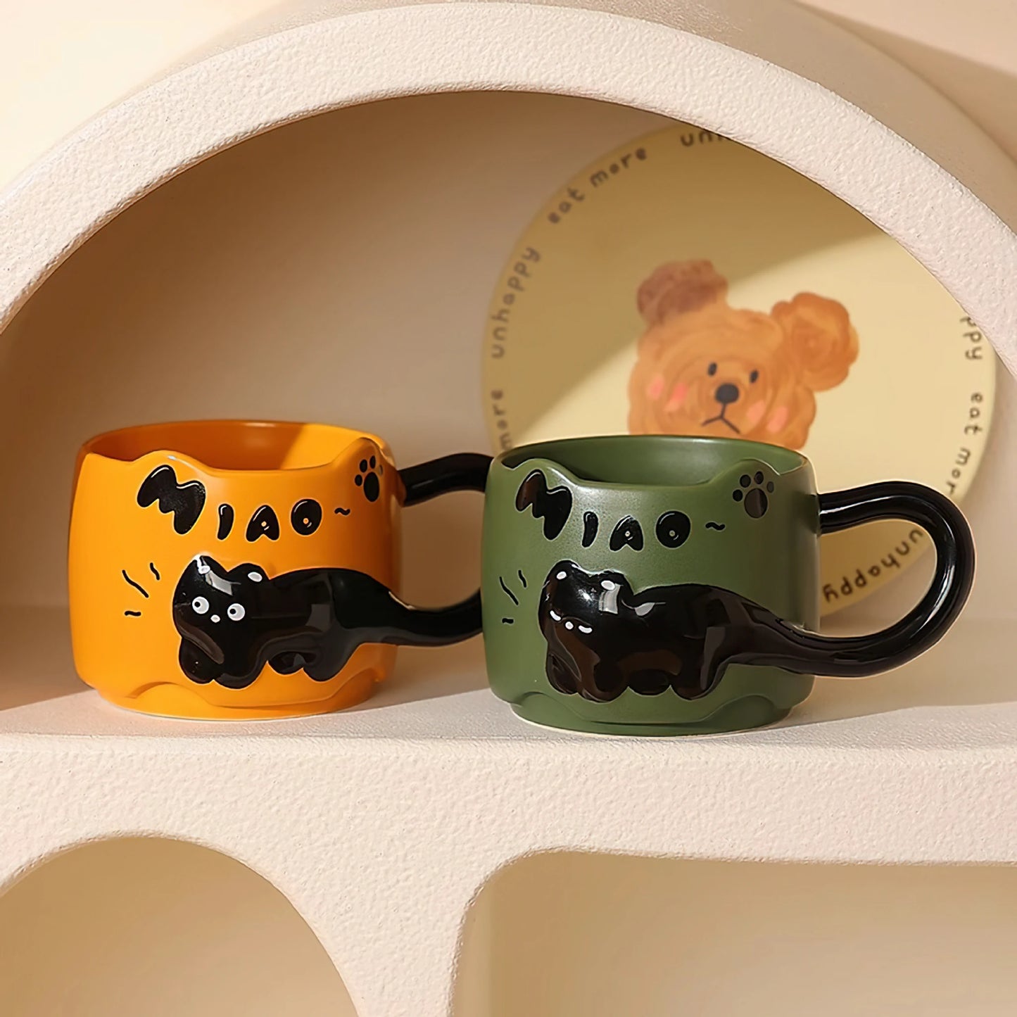Ceramic Coffee Mug Cat Creative Cute Gift Set
