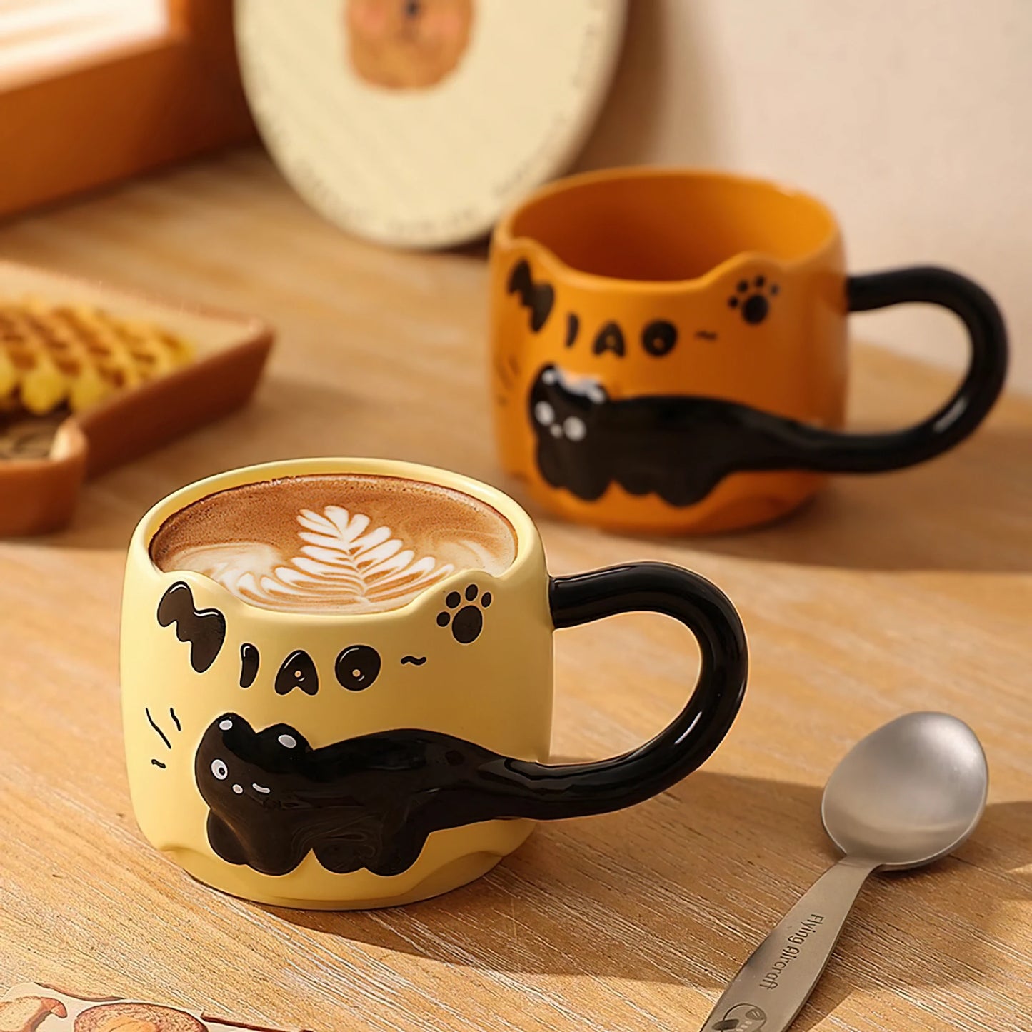 Ceramic Coffee Mug Cat Creative Cute Gift Set