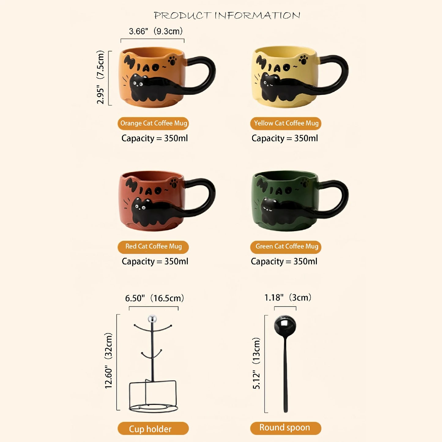 Ceramic Coffee Mug Cat Creative Cute Gift Set