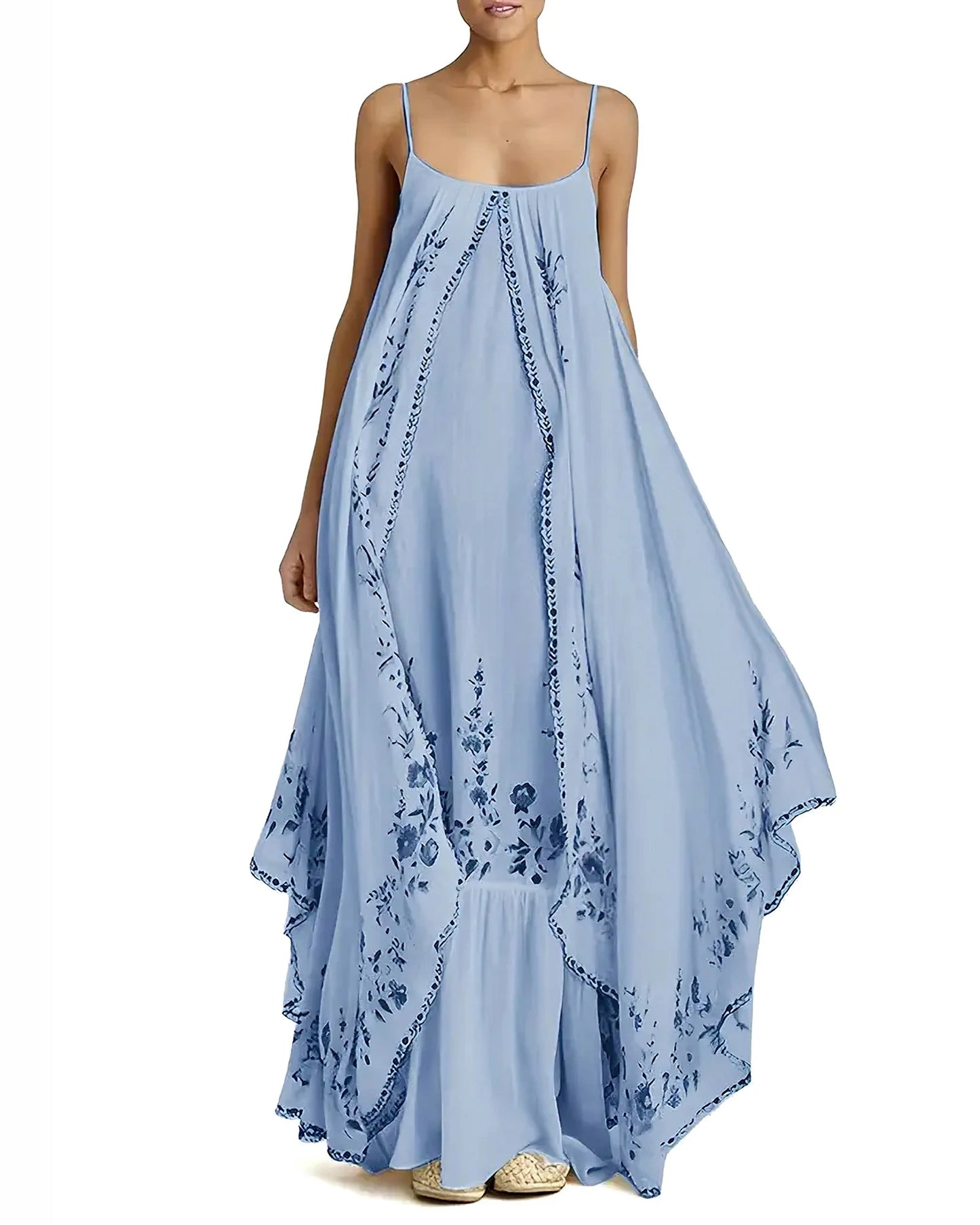 Floral Print Sleeveless Lightweight Maxi Dress