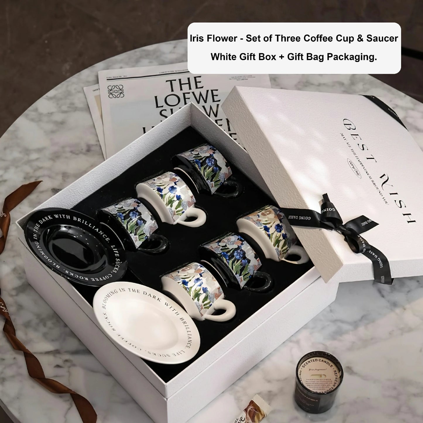 Iris Flowe Garden Coffee Cup Set