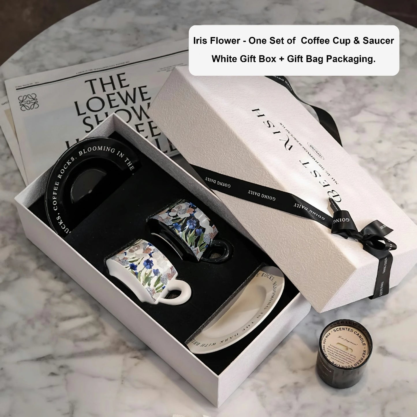 Iris Flowe Garden Coffee Cup Set