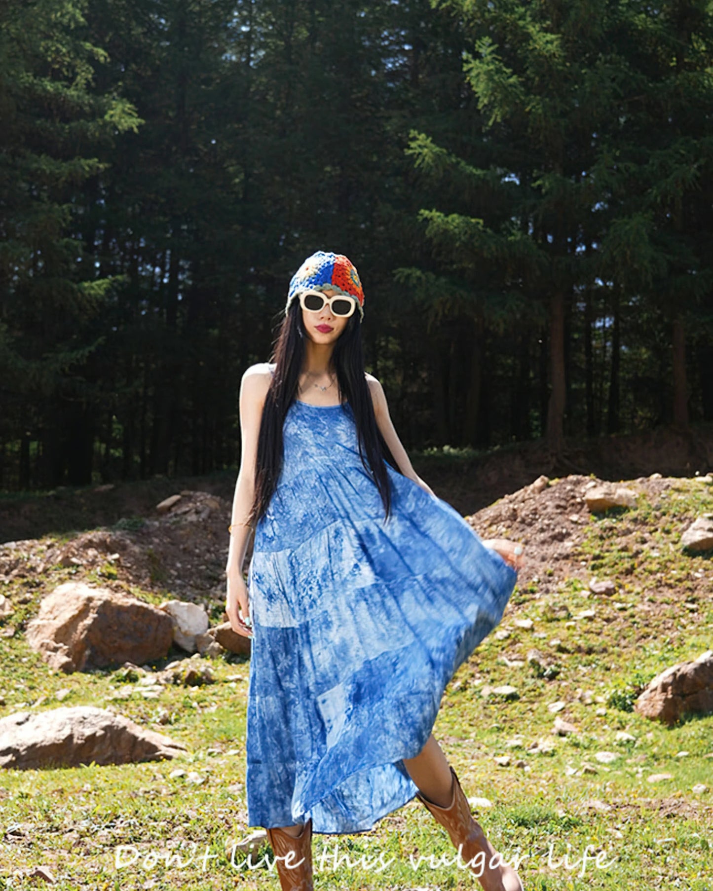 Mystic Waves Boho Tie-Dye Maxi Dress