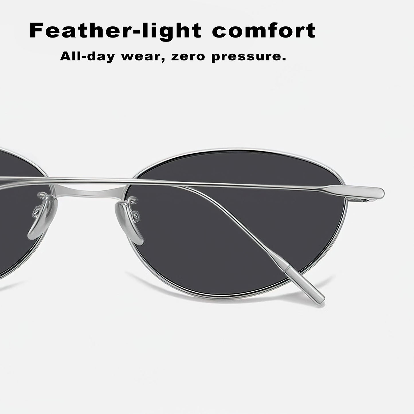 Oval Sunglasses with Thin Temples