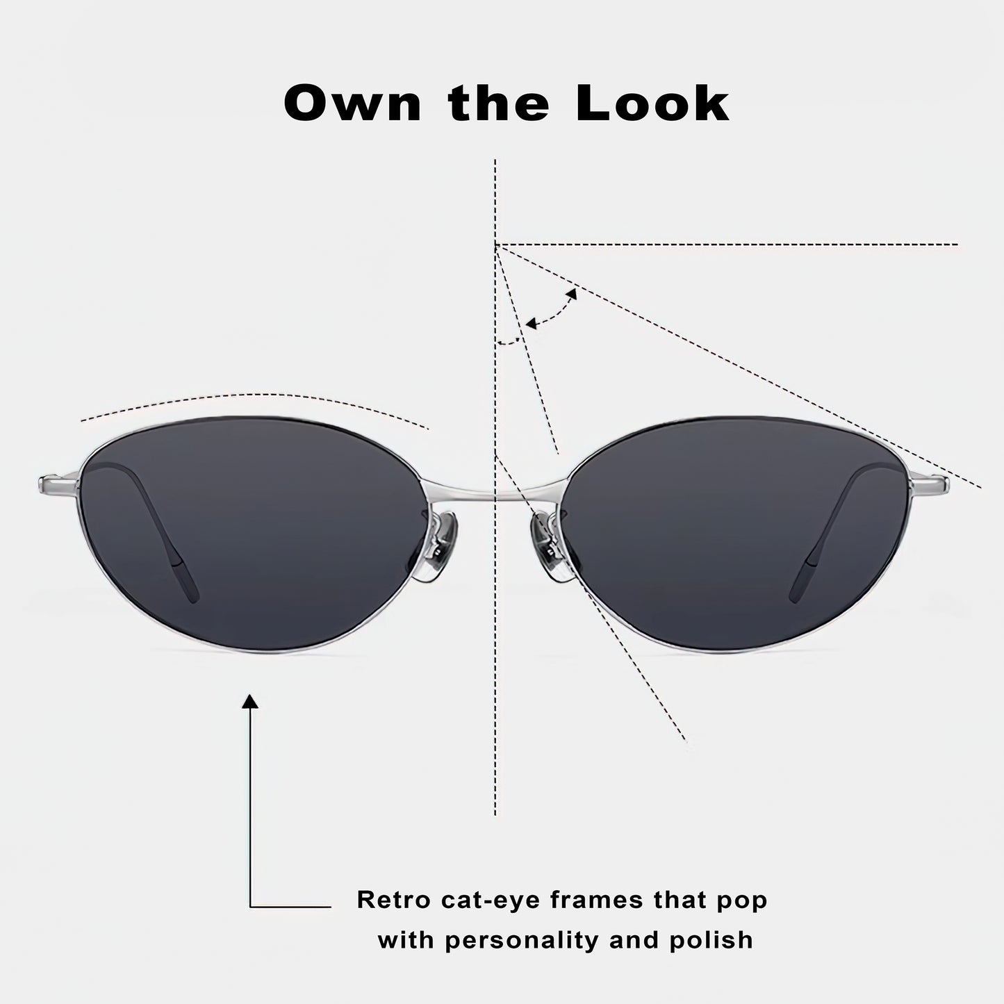 Oval Sunglasses with Thin Temples