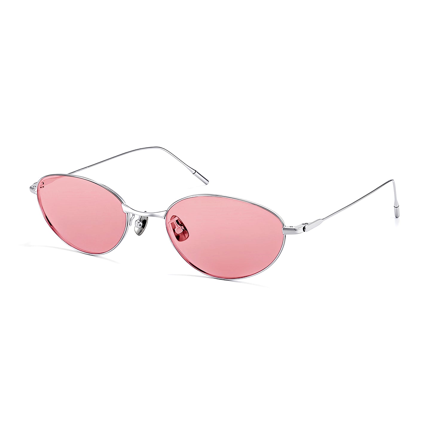 Oval Sunglasses with Thin Temples