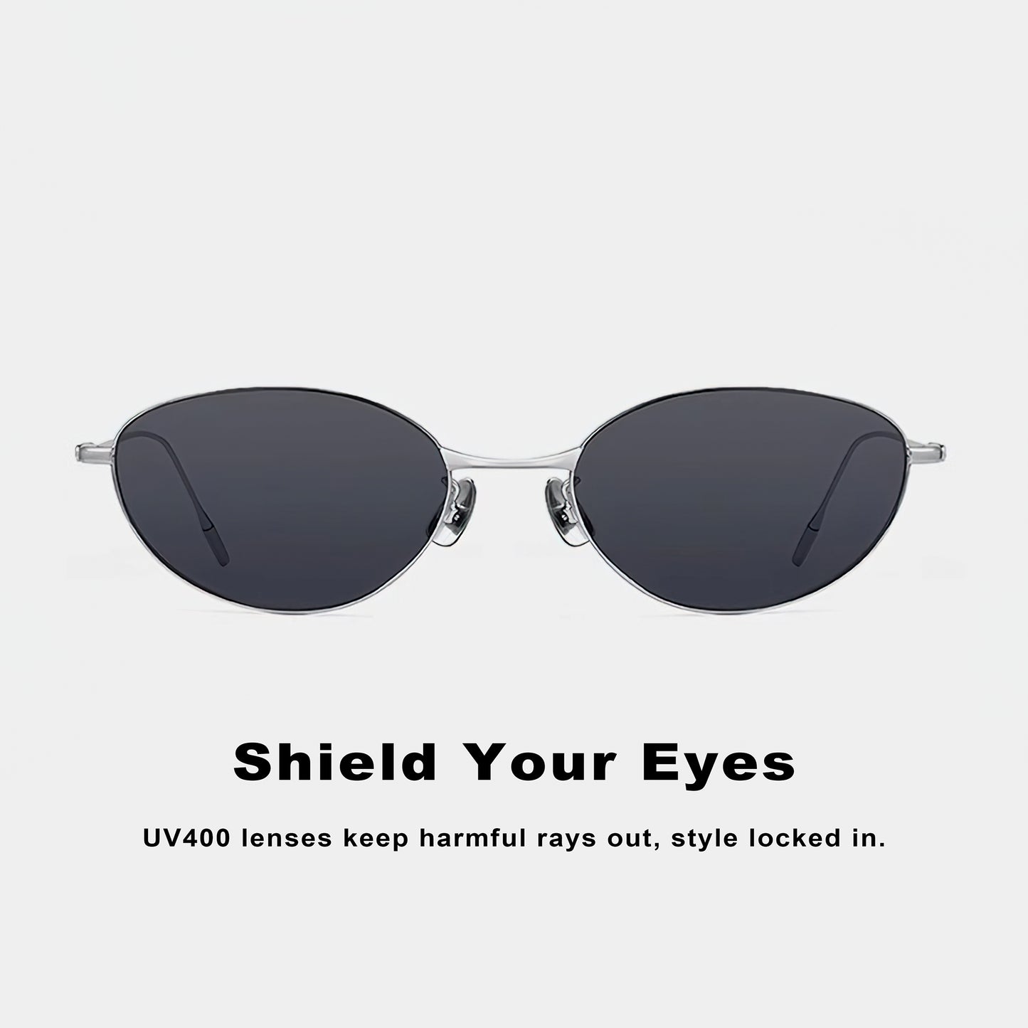 Oval Sunglasses with Thin Temples