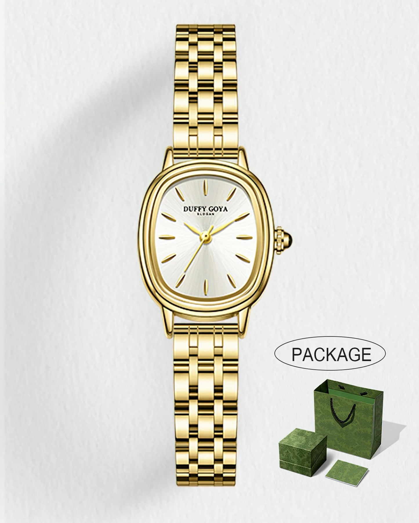 Small Oval Quartz Gold Watch