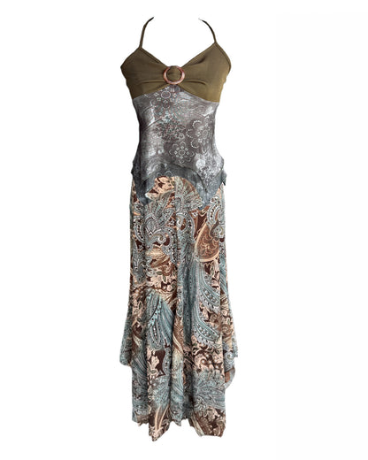 Tribal Butterfly Mesh Asymmetrical Skirt