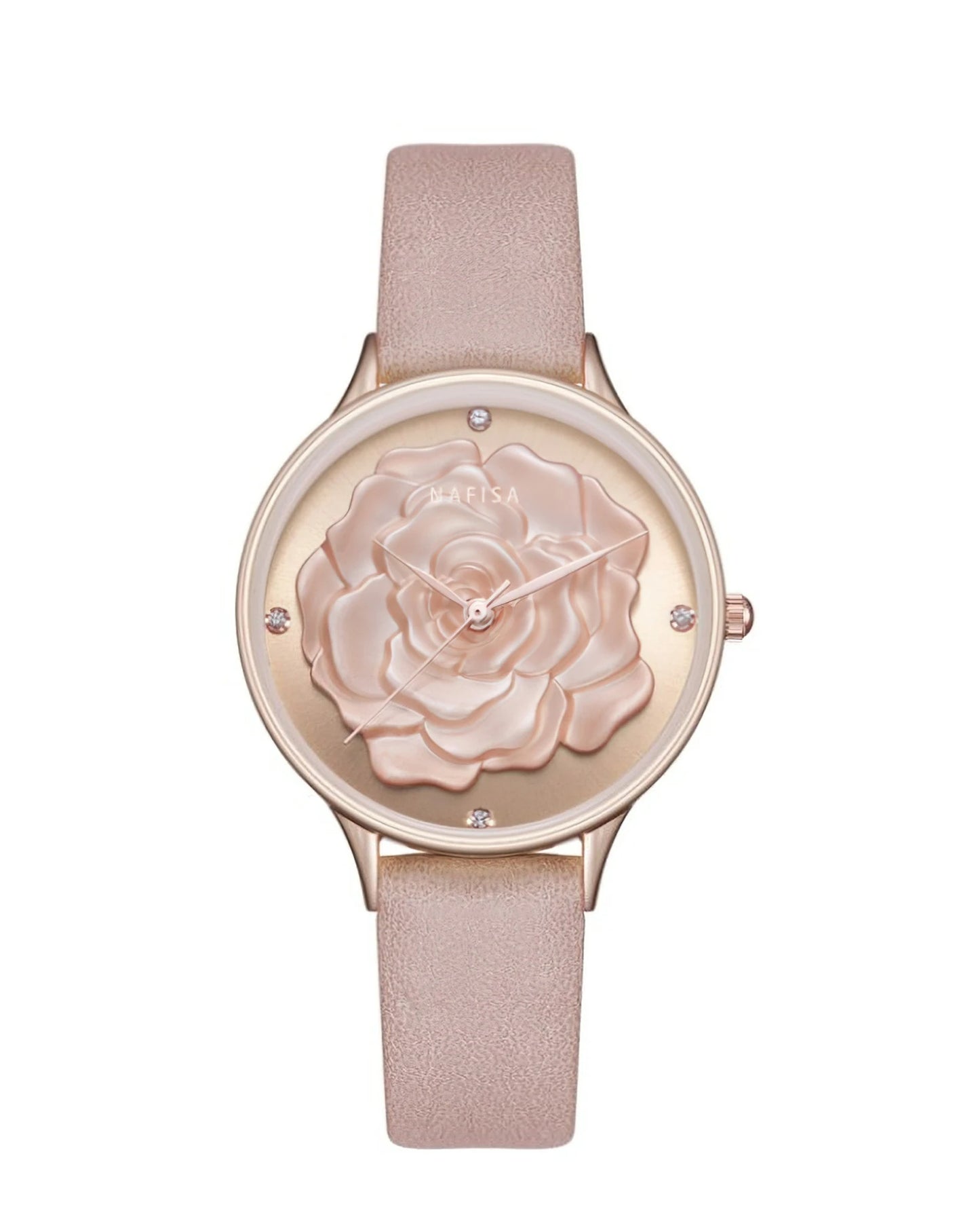 3D Camellia Floral Dial Watch