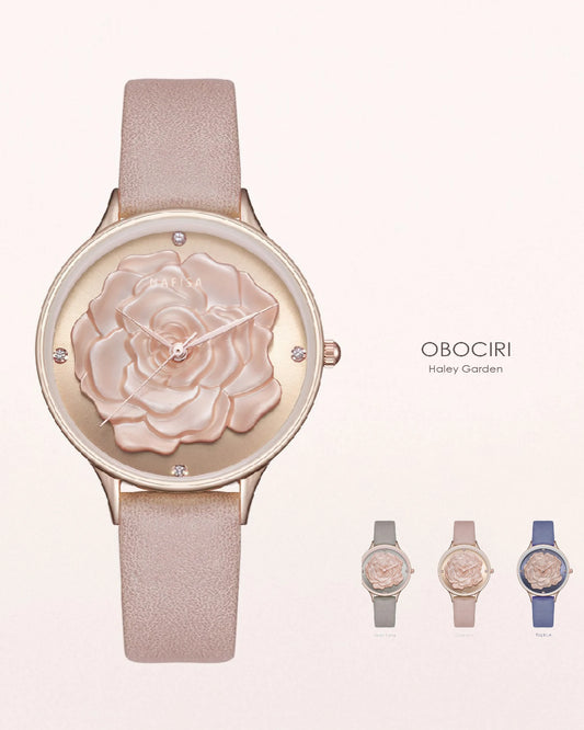 3D Camellia Floral Dial Watch
