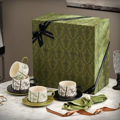 Bamboo Coffee Mug & Cup Saucer Set