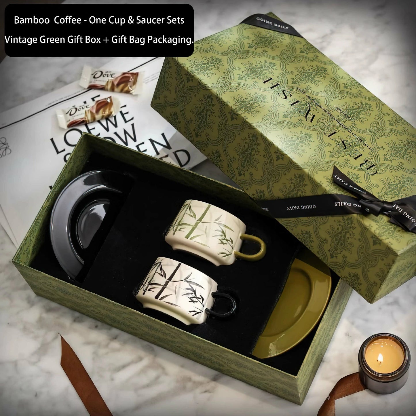 Bamboo Coffee Mug & Cup Saucer Set