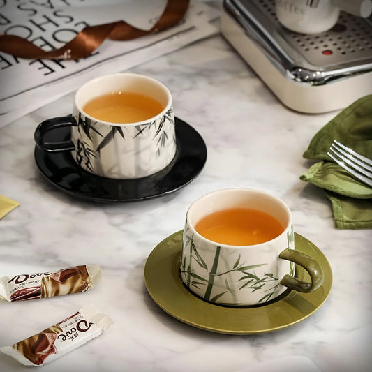 Bamboo Coffee Mug & Cup Saucer Set