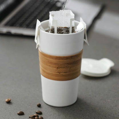 Bamboo Sleeve Ceramic Infusing Coffee Mug