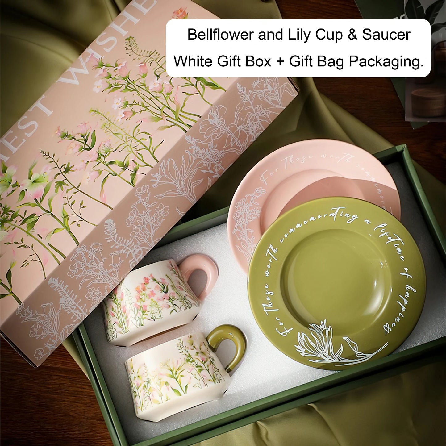 Bellflower and Lily Coffee Mugs  Cup & Saucer