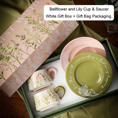 Bellflower and Lily Coffee Mugs  Cup & Saucer