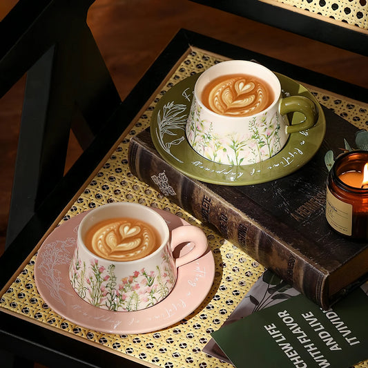 Bellflower and Lily Coffee Mugs  Cup & Saucer
