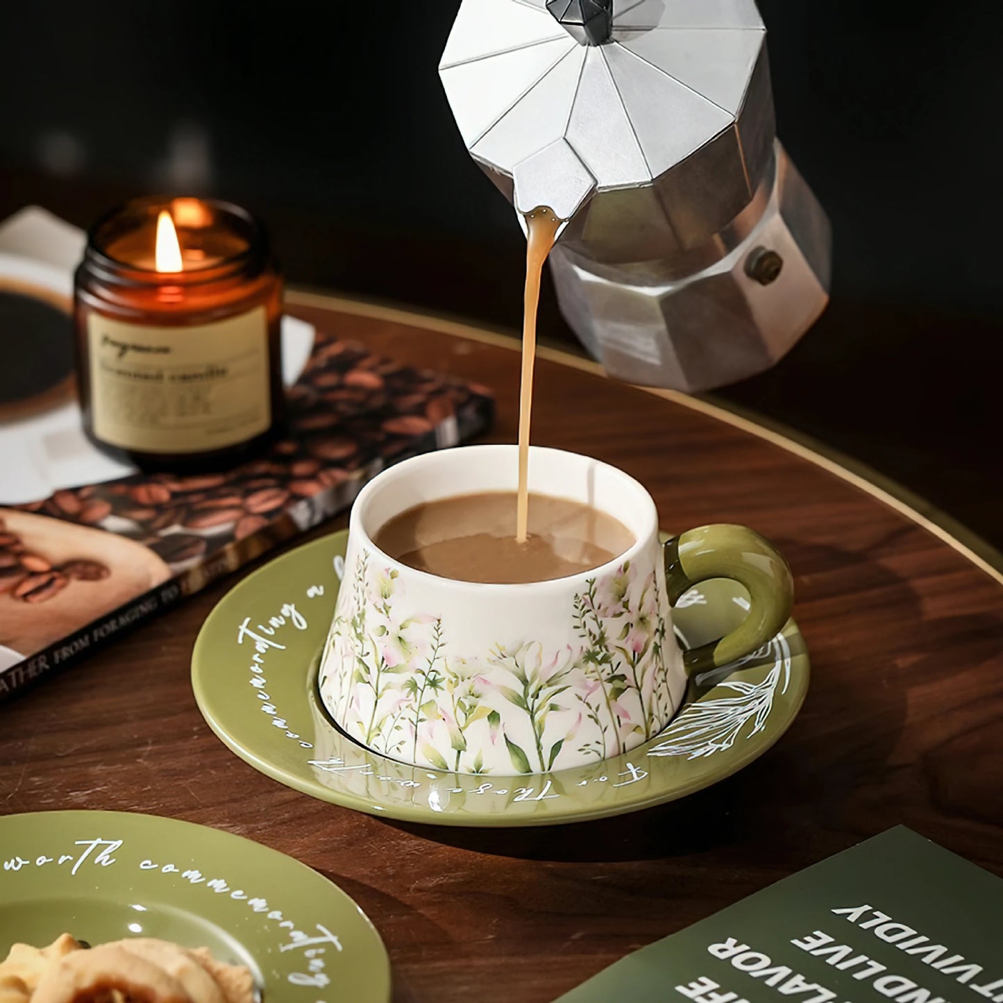 Bellflower and Lily Coffee Mugs  Cup & Saucer