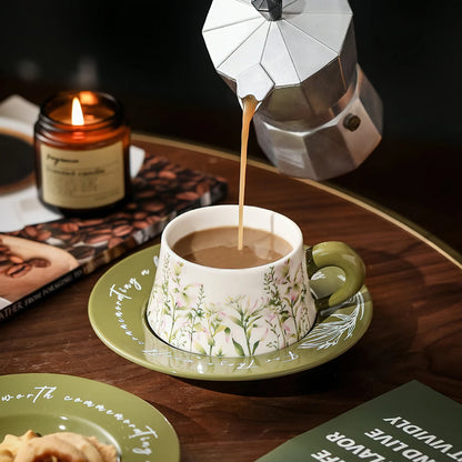Bellflower and Lily Coffee Mugs  Cup & Saucer