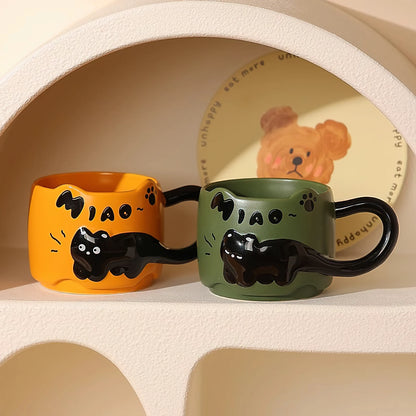 Ceramic Coffee Mug Cat Creative Cute Gift Set
