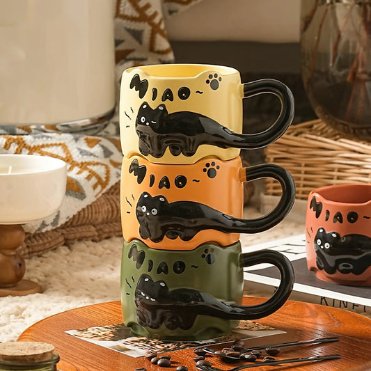 Ceramic Coffee Mug Cat Creative Cute Gift Set