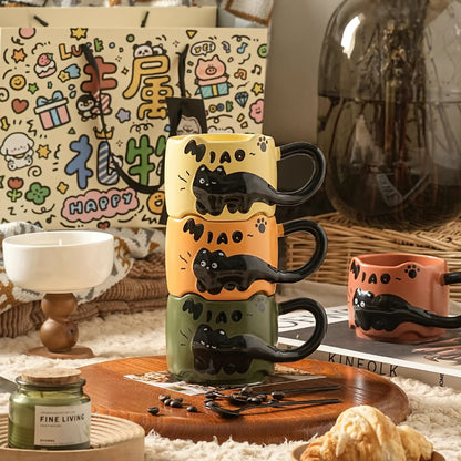 Ceramic Coffee Mug Cat Creative Cute Gift Set