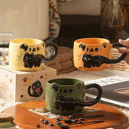 Ceramic Coffee Mug Cat Creative Cute Gift Set