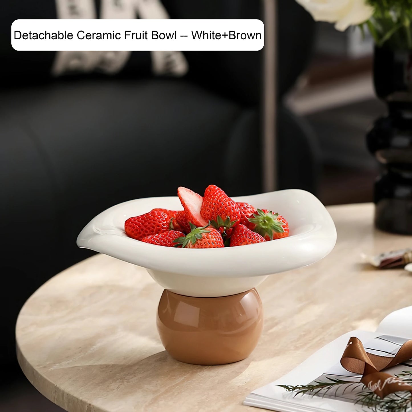 Detachable Drainable Luxury Ceramic Fruit Bowl