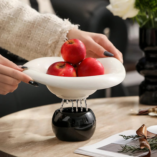 Detachable Drainable Luxury Ceramic Fruit Bowl
