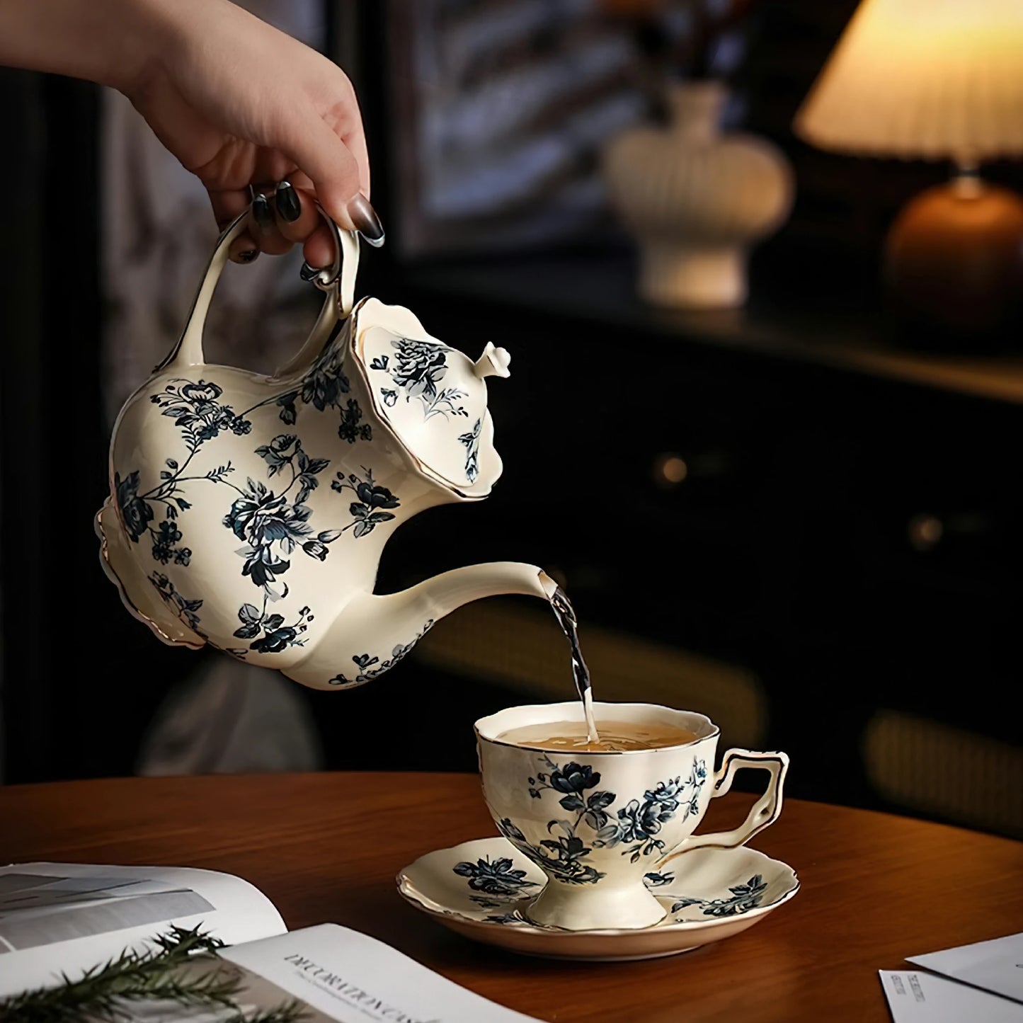 European Elegant Ceramic Tea Cup Set