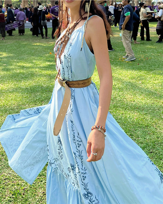 Floral Print Sleeveless Lightweight Maxi Dress
