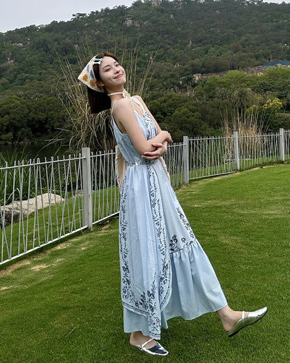 Floral Print Sleeveless Lightweight Maxi Dress