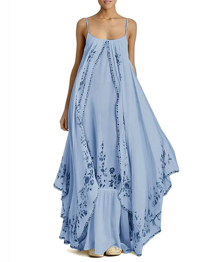 Floral Print Sleeveless Lightweight Maxi Dress