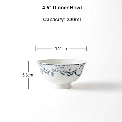 Vintage Fresh Blue Medieval Ceramic Dinnerware