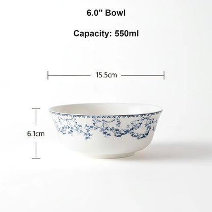Vintage Fresh Blue Medieval Ceramic Dinnerware