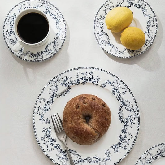 Vintage Fresh Blue Medieval Ceramic Dinnerware