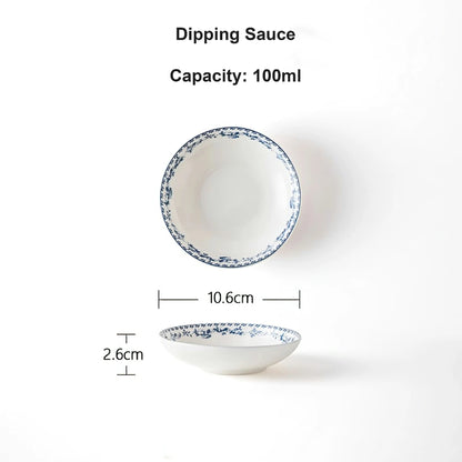 Vintage Fresh Blue Medieval Ceramic Dinnerware