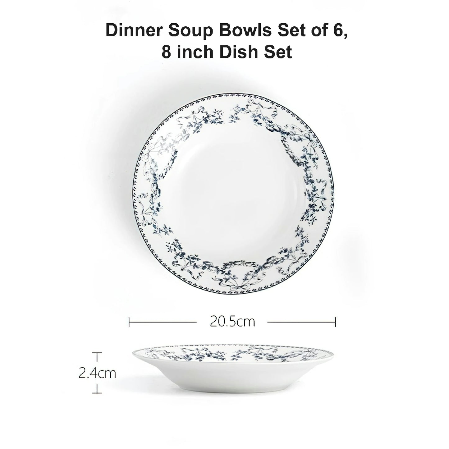 Vintage Fresh Blue Medieval Ceramic Dinnerware