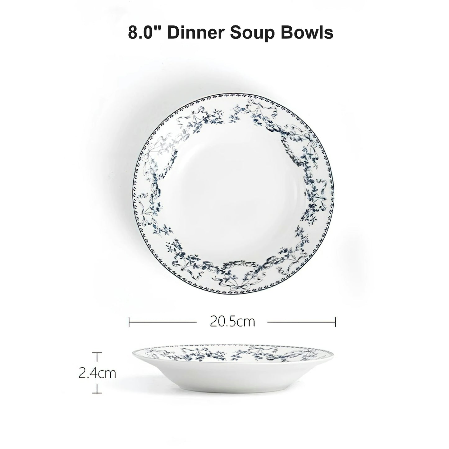 Vintage Fresh Blue Medieval Ceramic Dinnerware