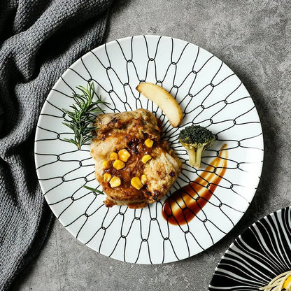 Geometric Pattern Dinner Plate Dinnerware Set